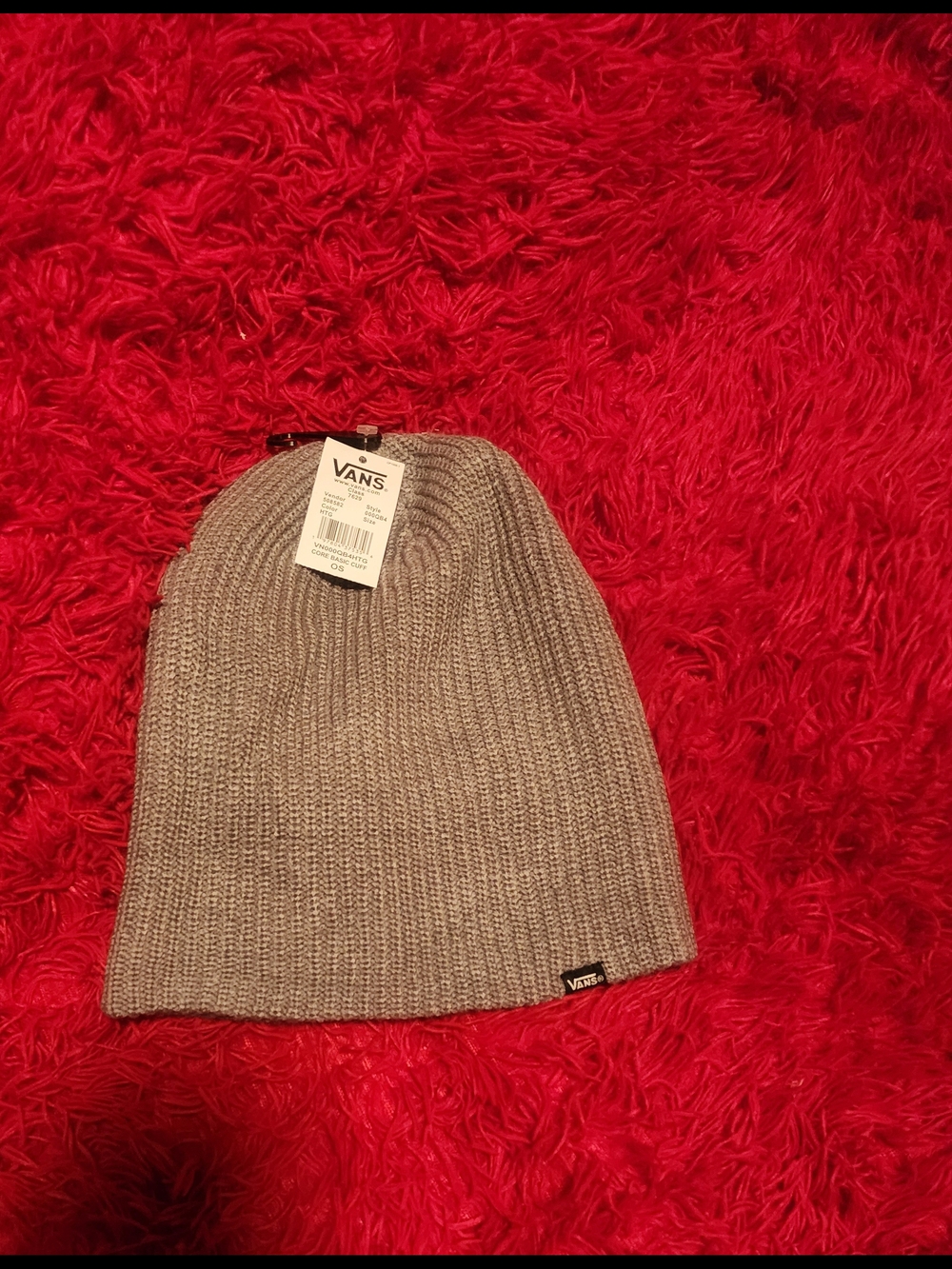Vans Gray Ribbed Knit Cuffed Beanie Unisex NWT